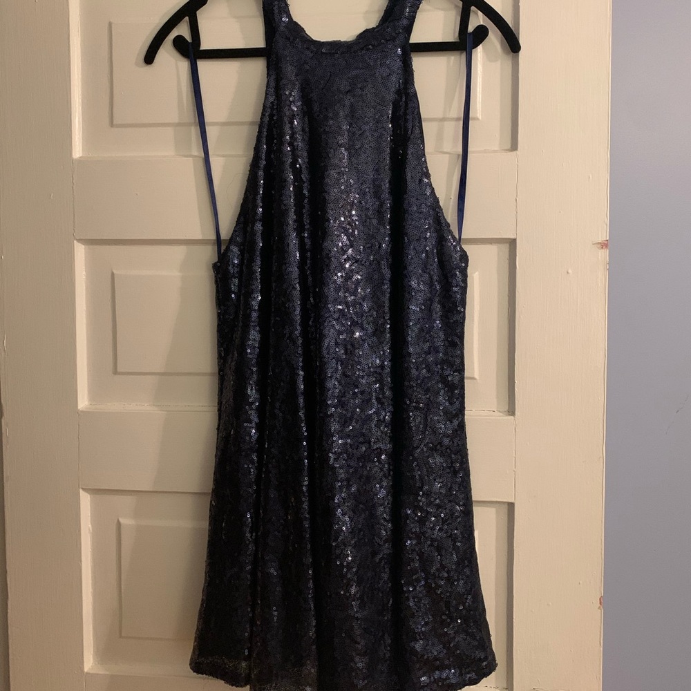 Vintage Nasty Gal sequin mini halter dress